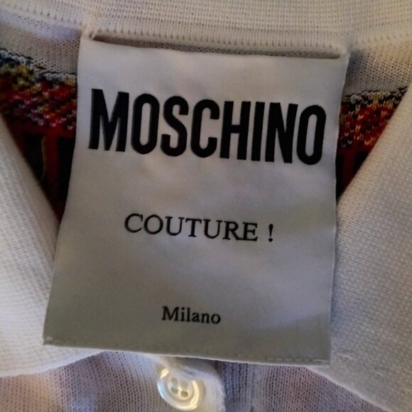 MOSCHINO COUTURE! Sweater Knit Polo Dress Size 8 - Picture 12 of 14